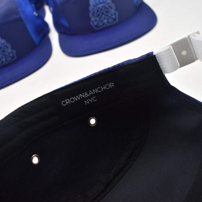 ‘Blue Skies’ 100% Polyester 5 Panel Silk Printed Logo Cap