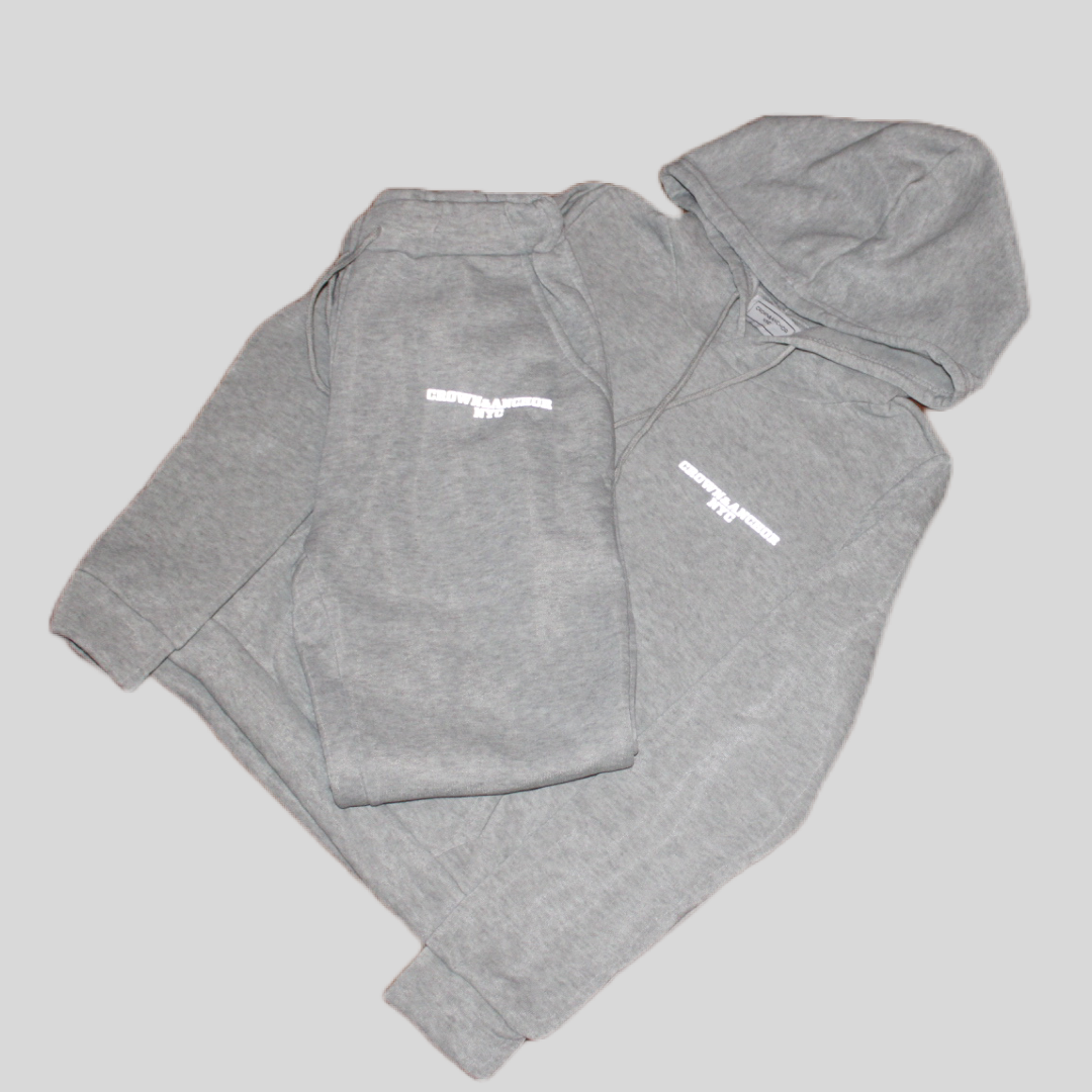 Crown&Anchor NYC Women's Hooded Sweatsuit- Heather Gray