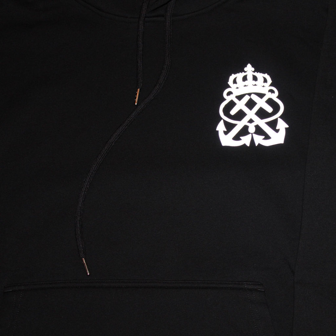 Black Hoodie with Reflective Logo For Men's and Women's 