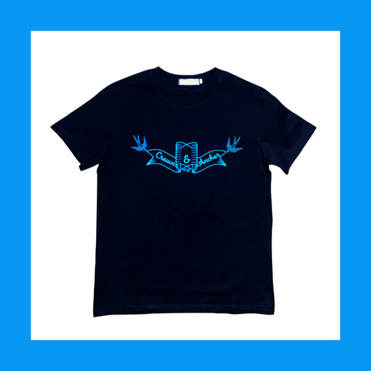 Unisex Short Sleeve Printed Black T-shirt - Best Clothing Store Online