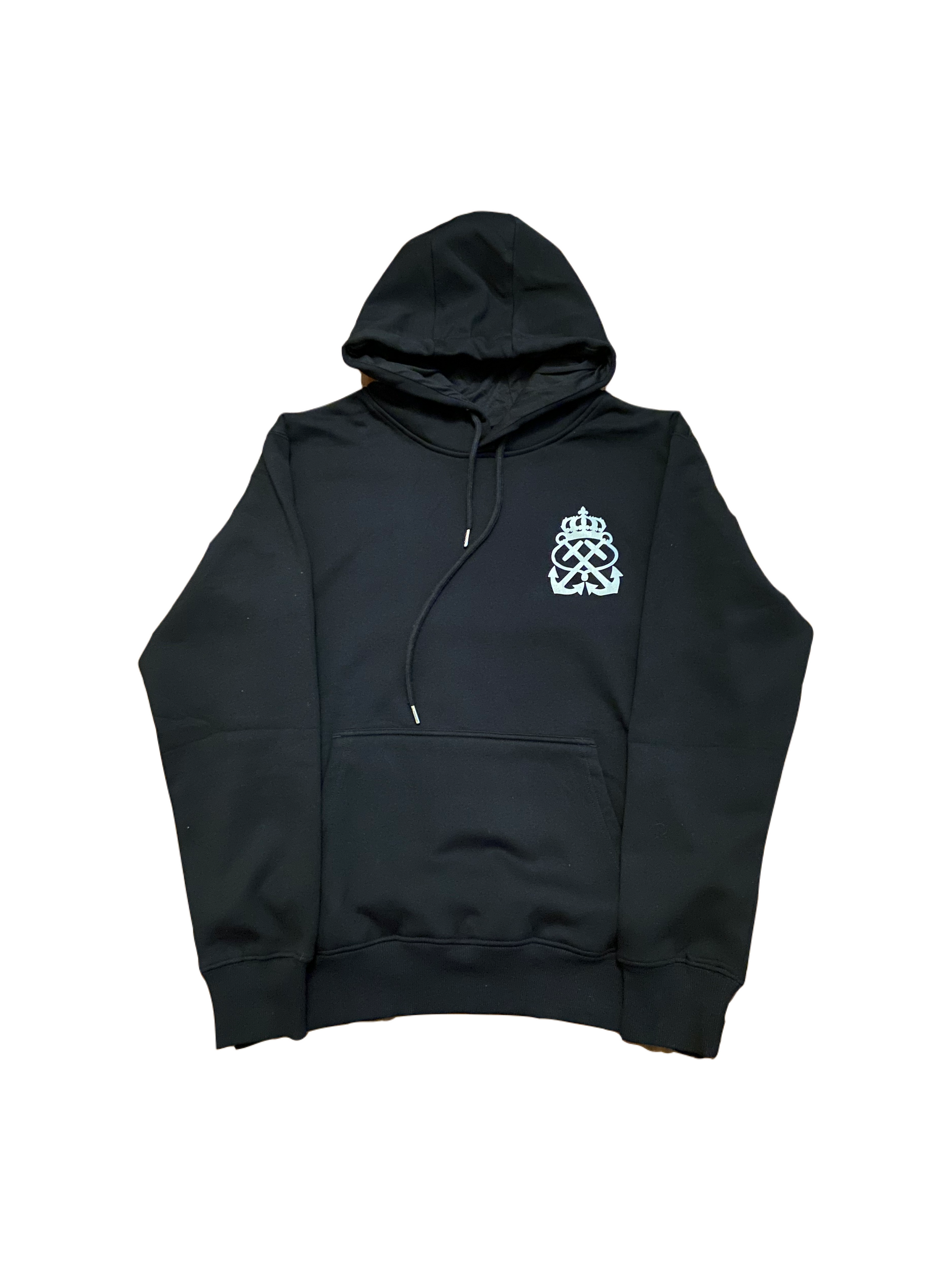 Black Hoodie with Reflective Logo For Men's and Women's 